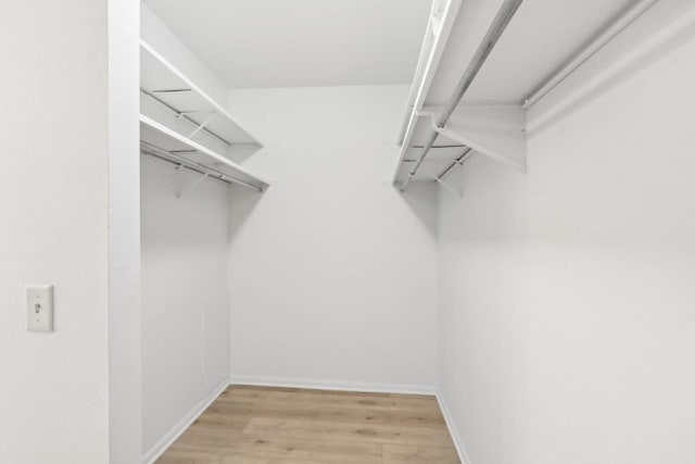 walk in closet featuring light wood-type flooring