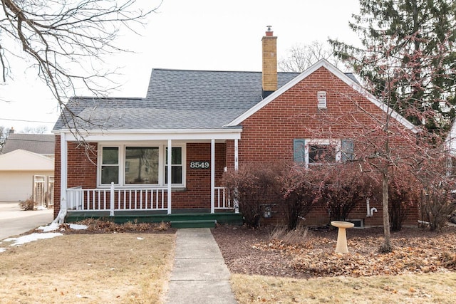 view of front facade featuring covered porch