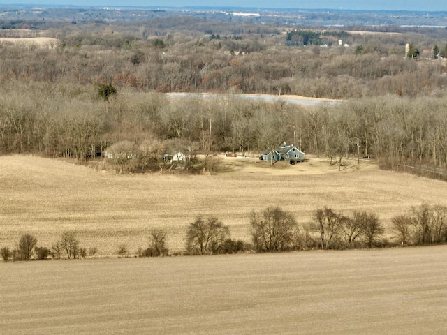 drone / aerial view with a rural view