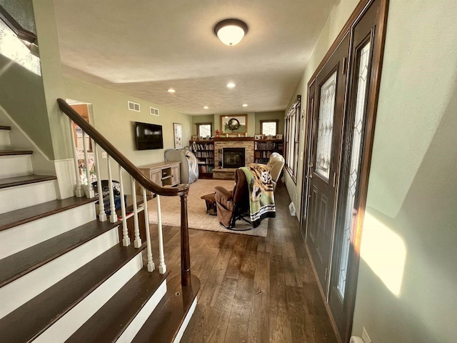 interior space featuring dark hardwood / wood-style flooring