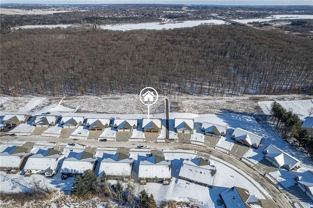 view of snowy aerial view