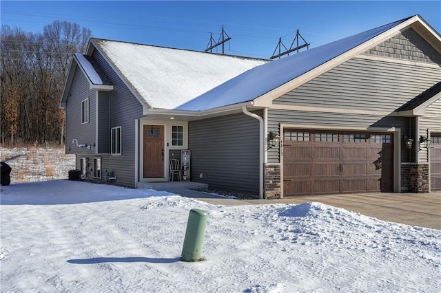 view of front of home featuring a garage