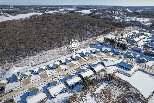 view of snowy aerial view