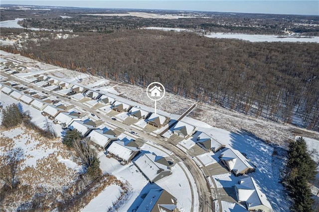 view of snowy aerial view