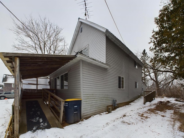 view of snowy exterior