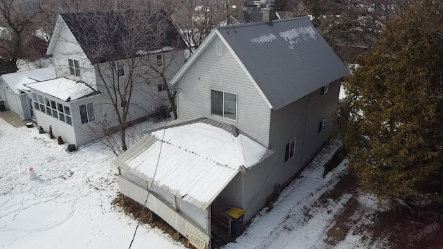 view of snowy aerial view