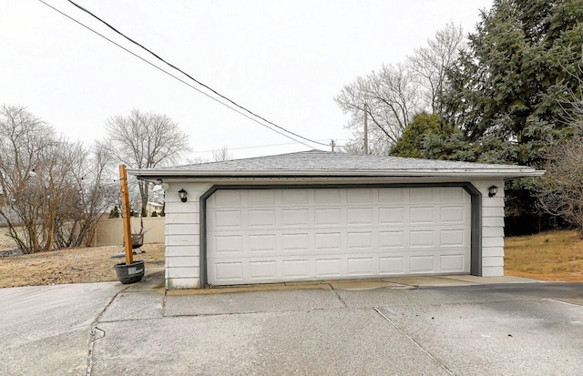 view of garage