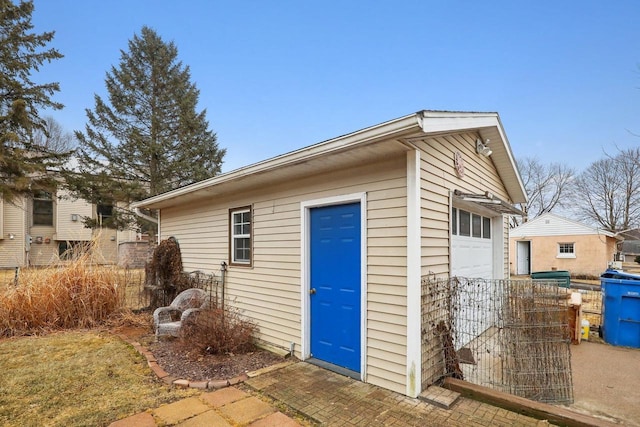 view of outdoor structure featuring a garage