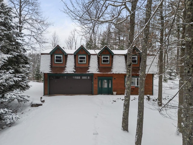 view of front of home with a garage