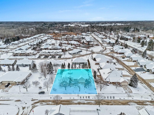 view of snowy aerial view