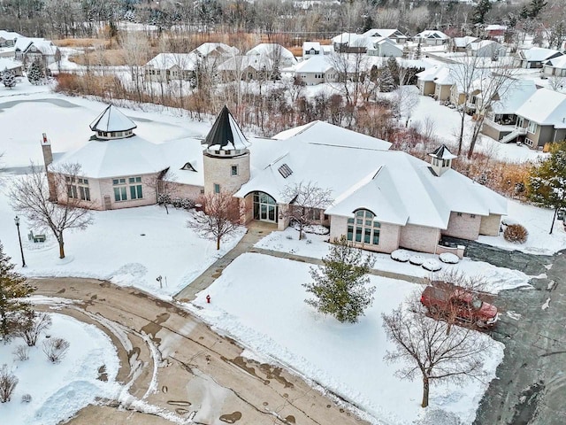 view of snowy aerial view