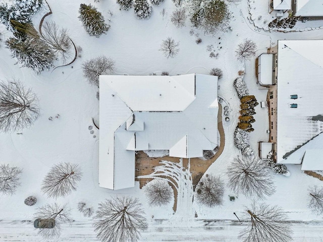 view of snowy aerial view