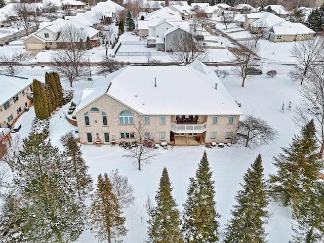 view of snowy aerial view