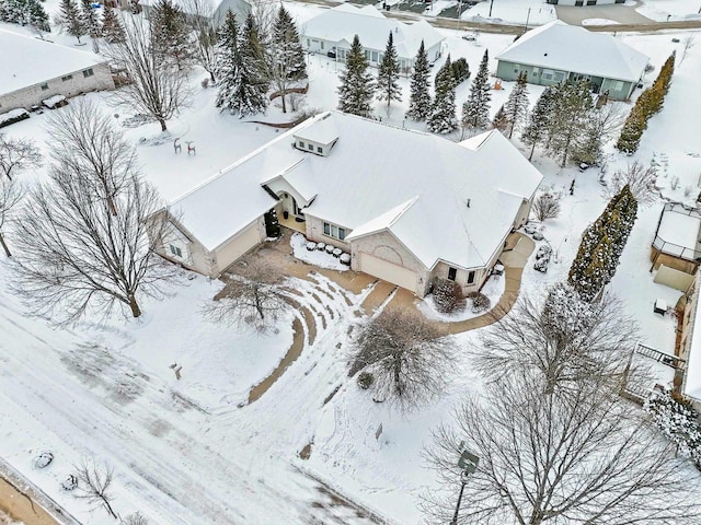 view of snowy aerial view