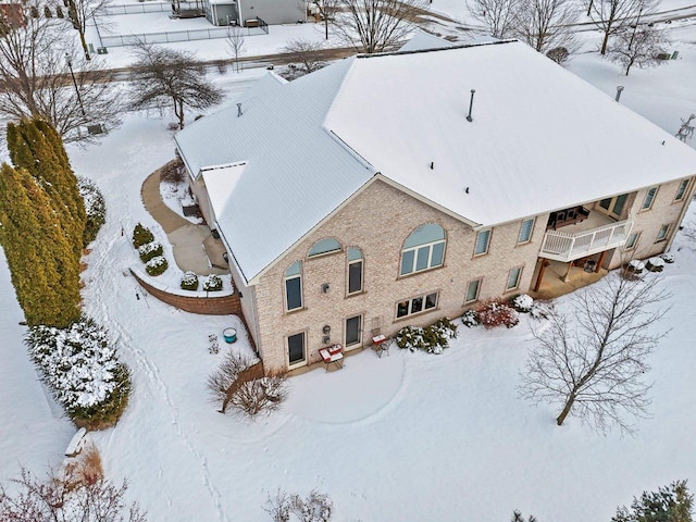 view of snowy aerial view