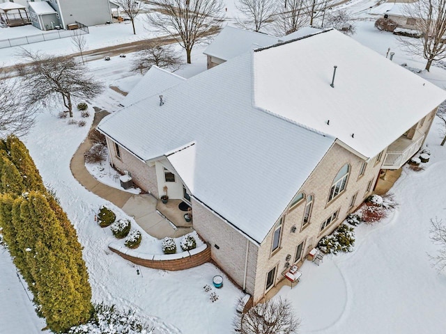 view of snowy aerial view