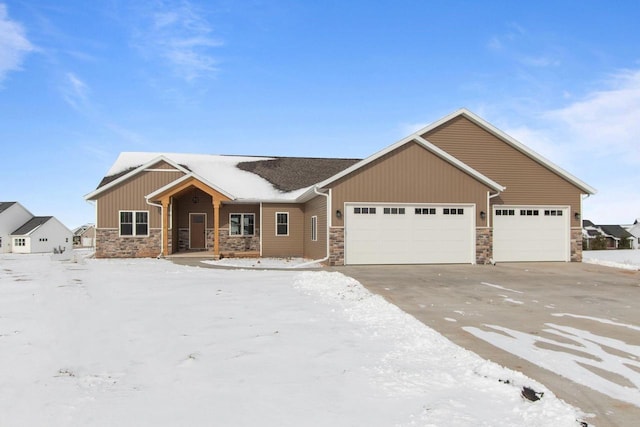 view of front of home with a garage