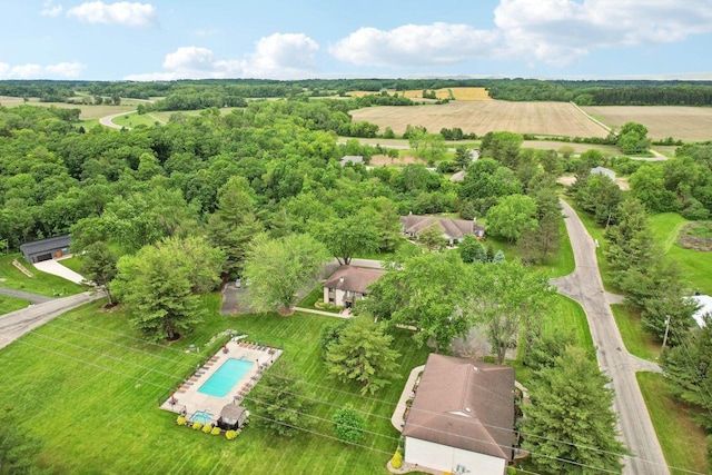 drone / aerial view featuring a rural view