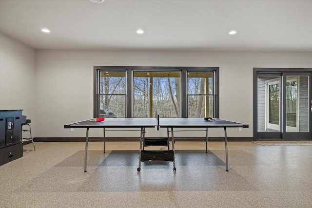 game room with plenty of natural light