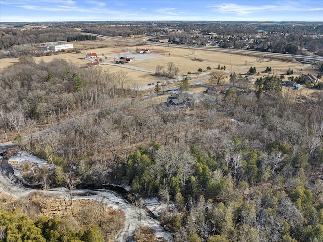 bird's eye view with a rural view