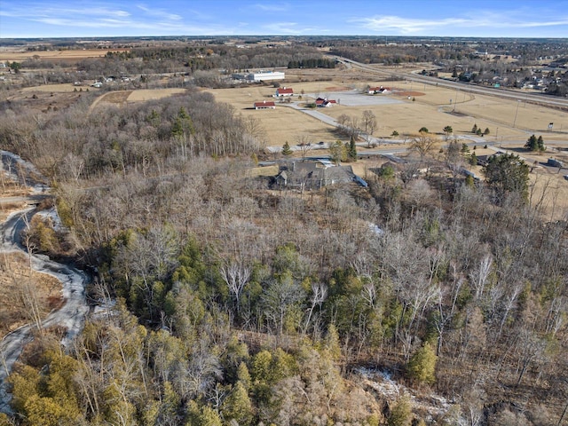 drone / aerial view with a rural view