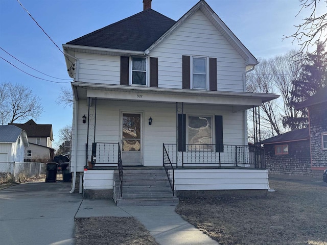 view of front of property with covered porch