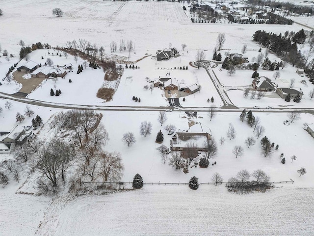 view of snowy aerial view