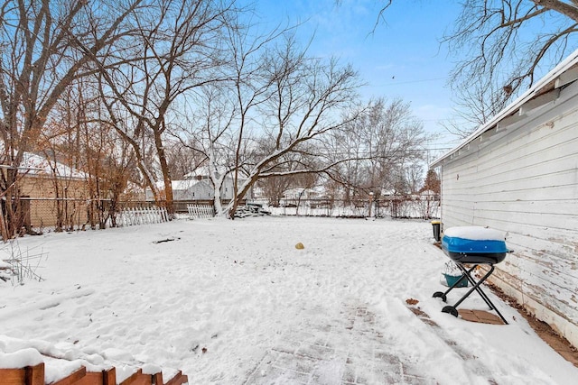 view of snowy yard