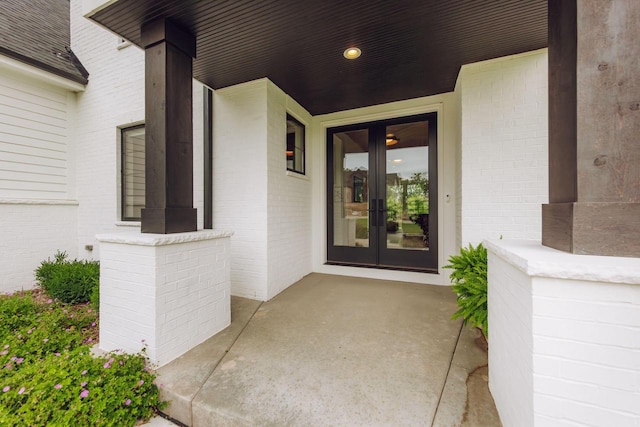 doorway to property with french doors