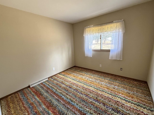 carpeted empty room with baseboards and visible vents