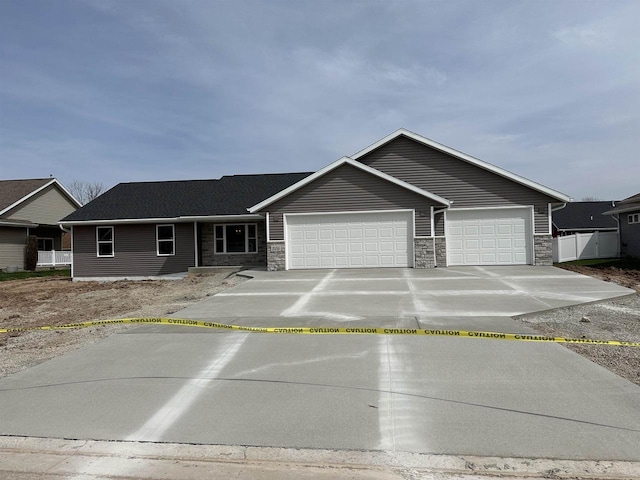 view of front of property featuring a garage