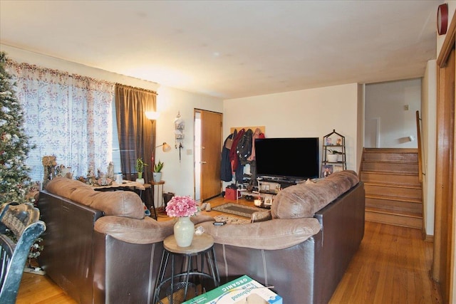 living room featuring hardwood / wood-style flooring