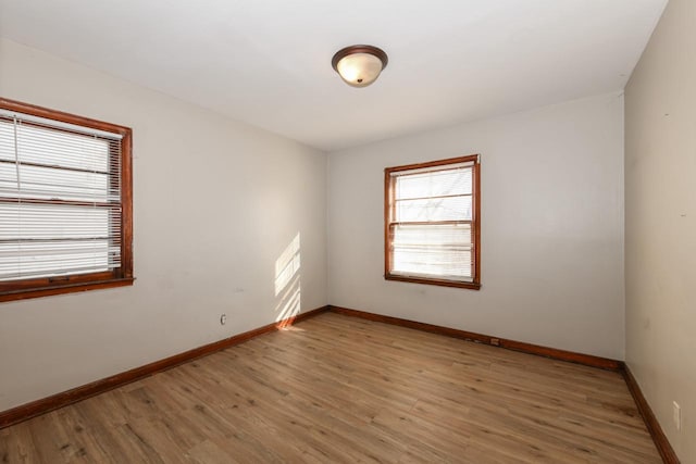 empty room featuring light wood-type flooring