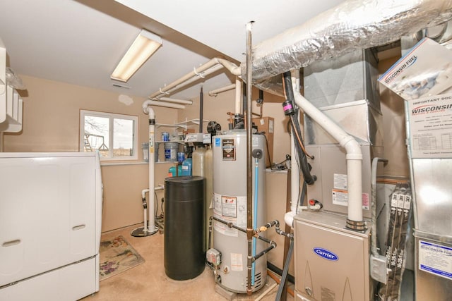 utility room featuring washer / clothes dryer and gas water heater