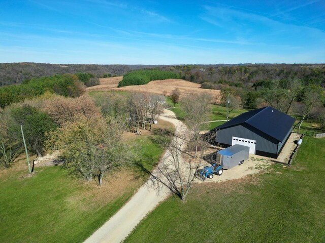 bird's eye view featuring a rural view