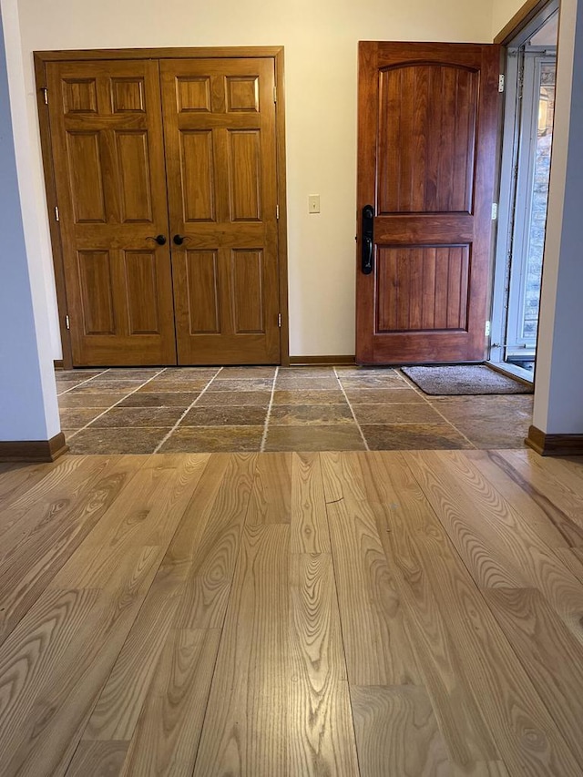 foyer with hardwood / wood-style floors