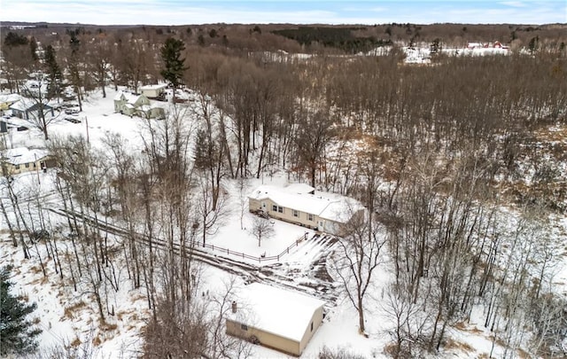 view of snowy aerial view