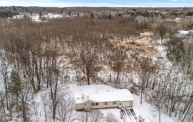 view of snowy aerial view