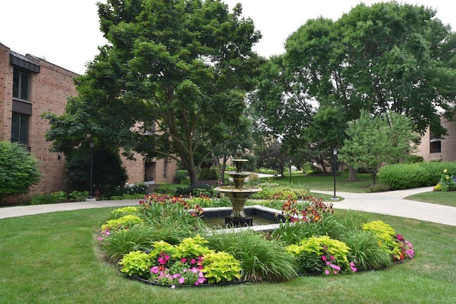 view of home's community with a yard