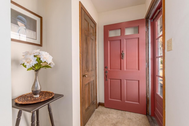 view of carpeted entryway