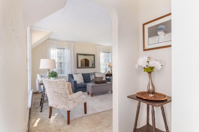 view of carpeted living room