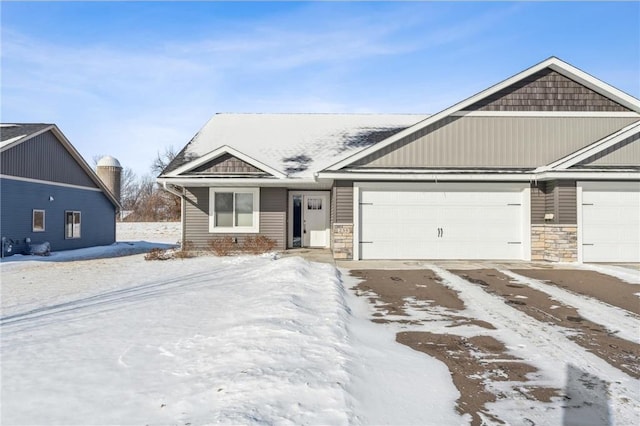 view of front of home with a garage