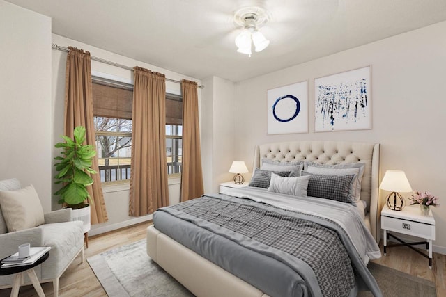 bedroom featuring light hardwood / wood-style flooring