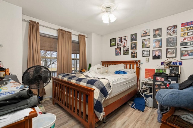 bedroom featuring light wood-type flooring