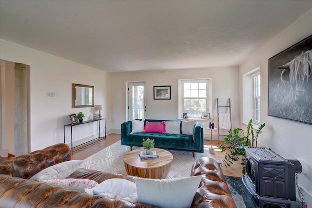 living room featuring hardwood / wood-style floors