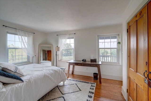 bedroom featuring light hardwood / wood-style flooring