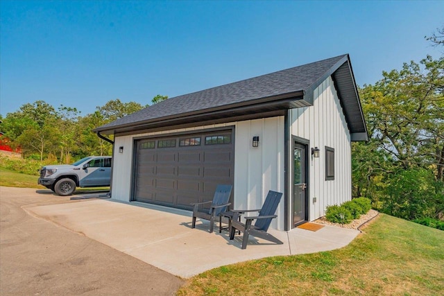 view of garage