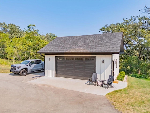 view of garage