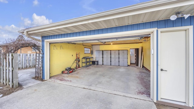 view of garage