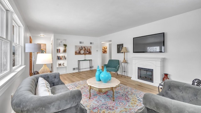 living room featuring hardwood / wood-style floors